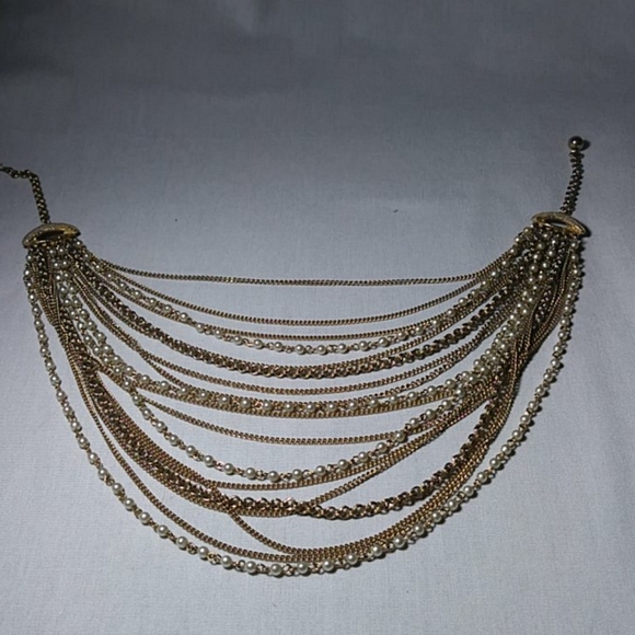 Chains & Pearls Multi-Strand Draping Necklace - Picture 5 of 10